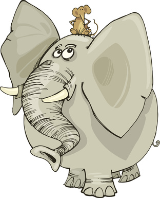 Rato comparado com um elefante